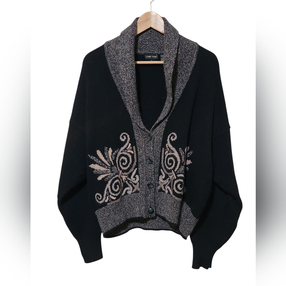 Vintage Jeanne Pierre Lambswool Angora Cropped Cardigan Large